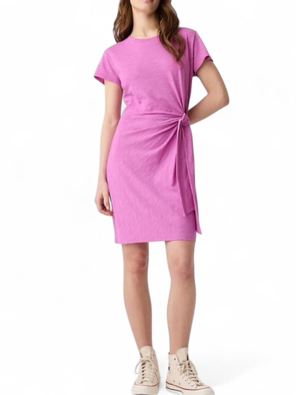 Gap Women's Pink Short Sleeve Mini T-Shirt Dress XS Petite Chic Barbiecore